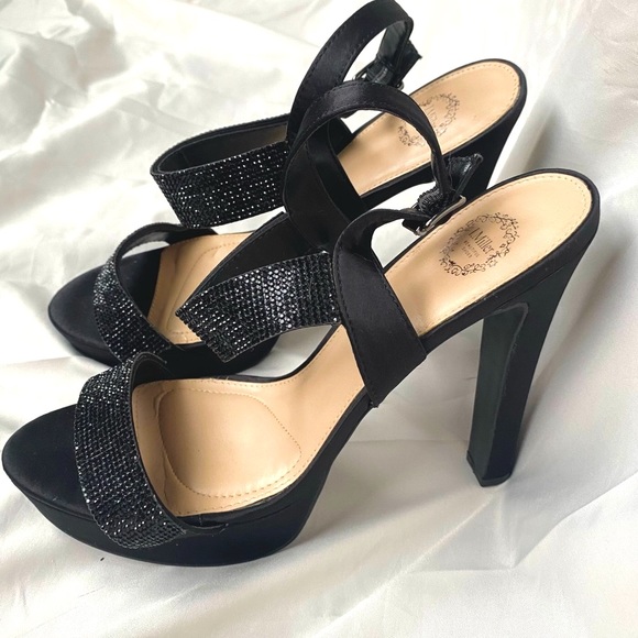 Shoes - I Miller Casual Rhinestone Slip On Platform Heels